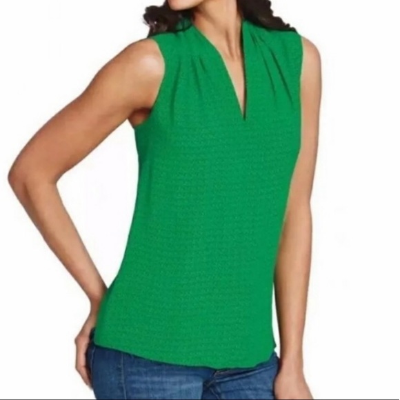 CAbi Tops - Cabi Green Print Silk & Viscose Tank Top Blouse